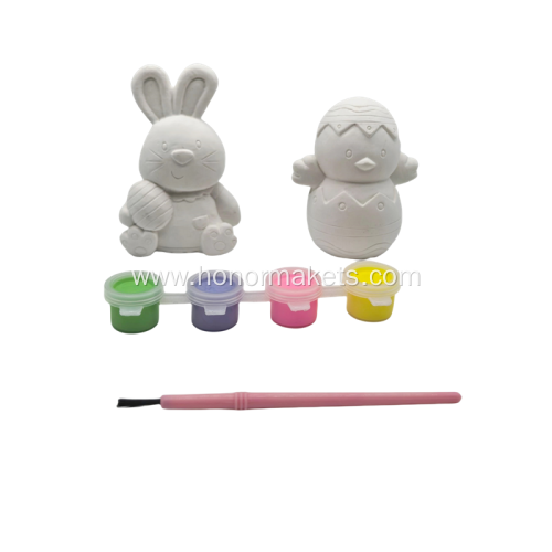 2PCS Easter Gypsum Painting